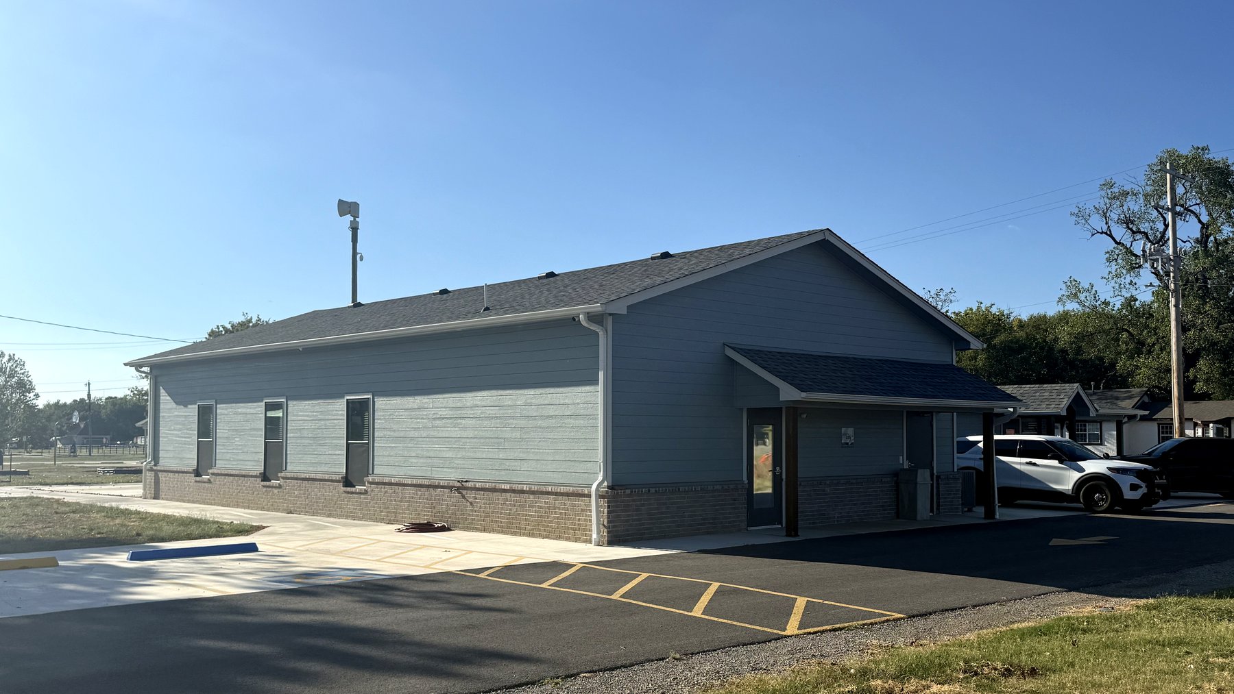 Talala Community Building parking-side entrance