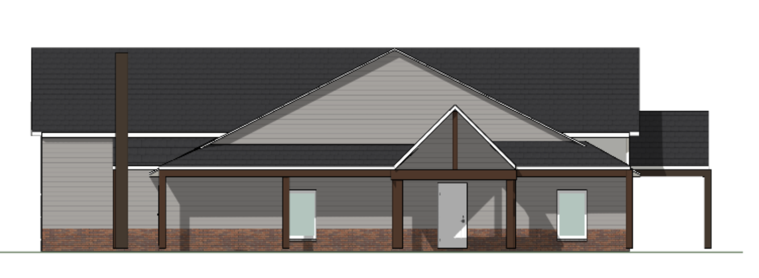 Final Town Hall rendering by Chief R. Scott Eaton — elevation view